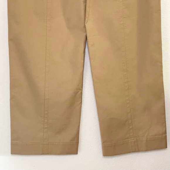 Vince Seam Front Trouser High Rise Wide Leg Cotton Pant Neutral Camel 14 Large - Picture 10 of 15